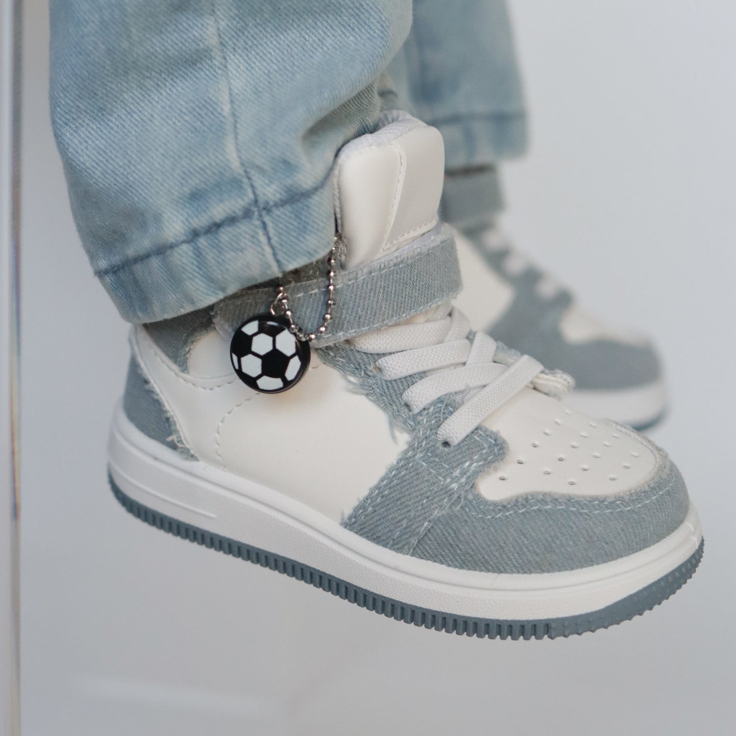 SNEAKER HIGH - DENIM/WIT