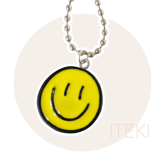 Sneaker chain smiley geel/zwart